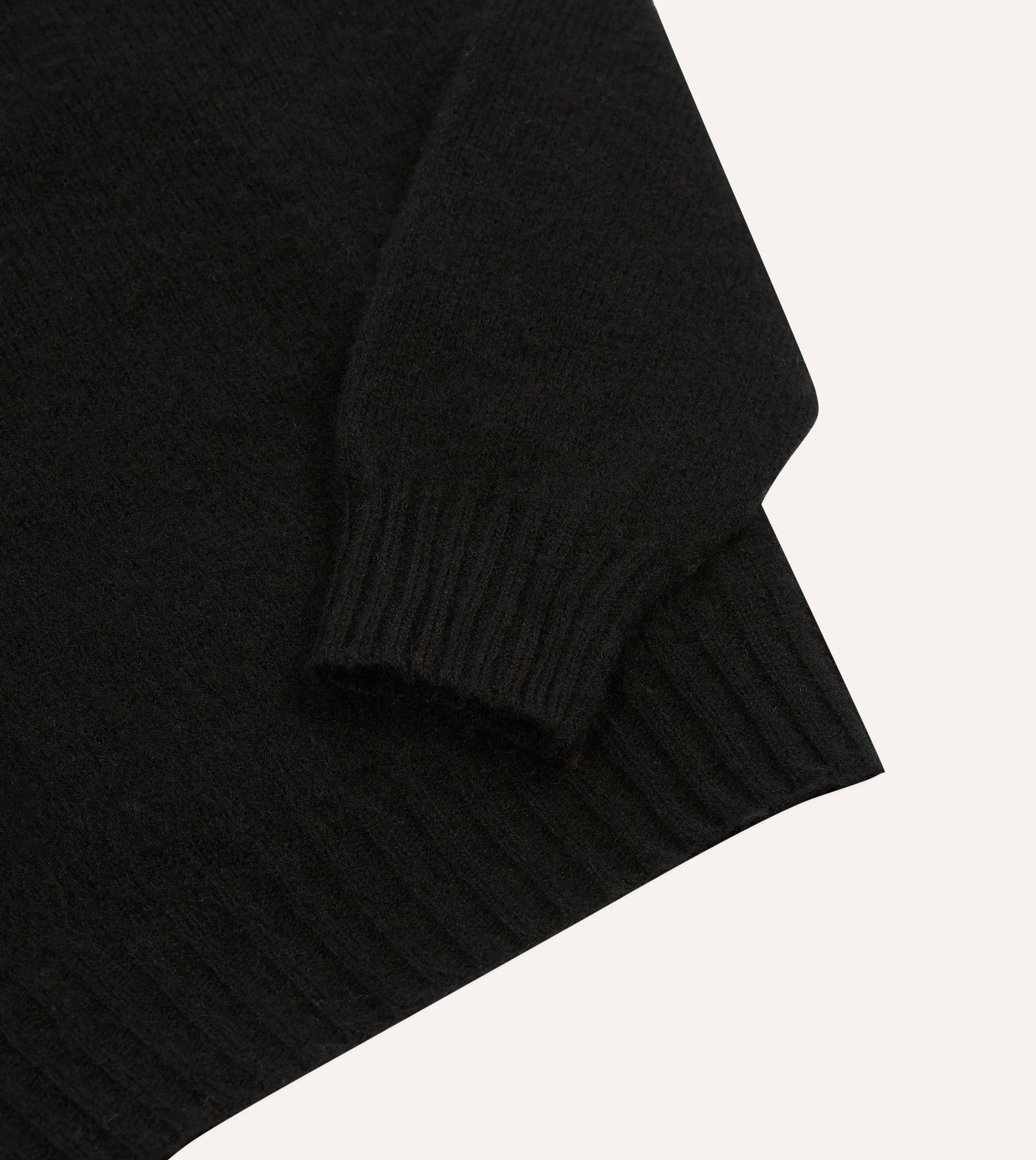 Black Brushed Shetland Crew Neck Jumper Wearable Basic Warm Essentials