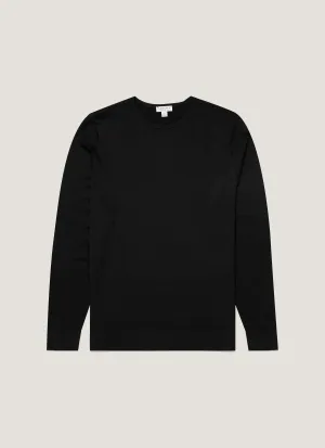 Low Maintenance Men's Extra-Fine Merino Crew Neck in Black