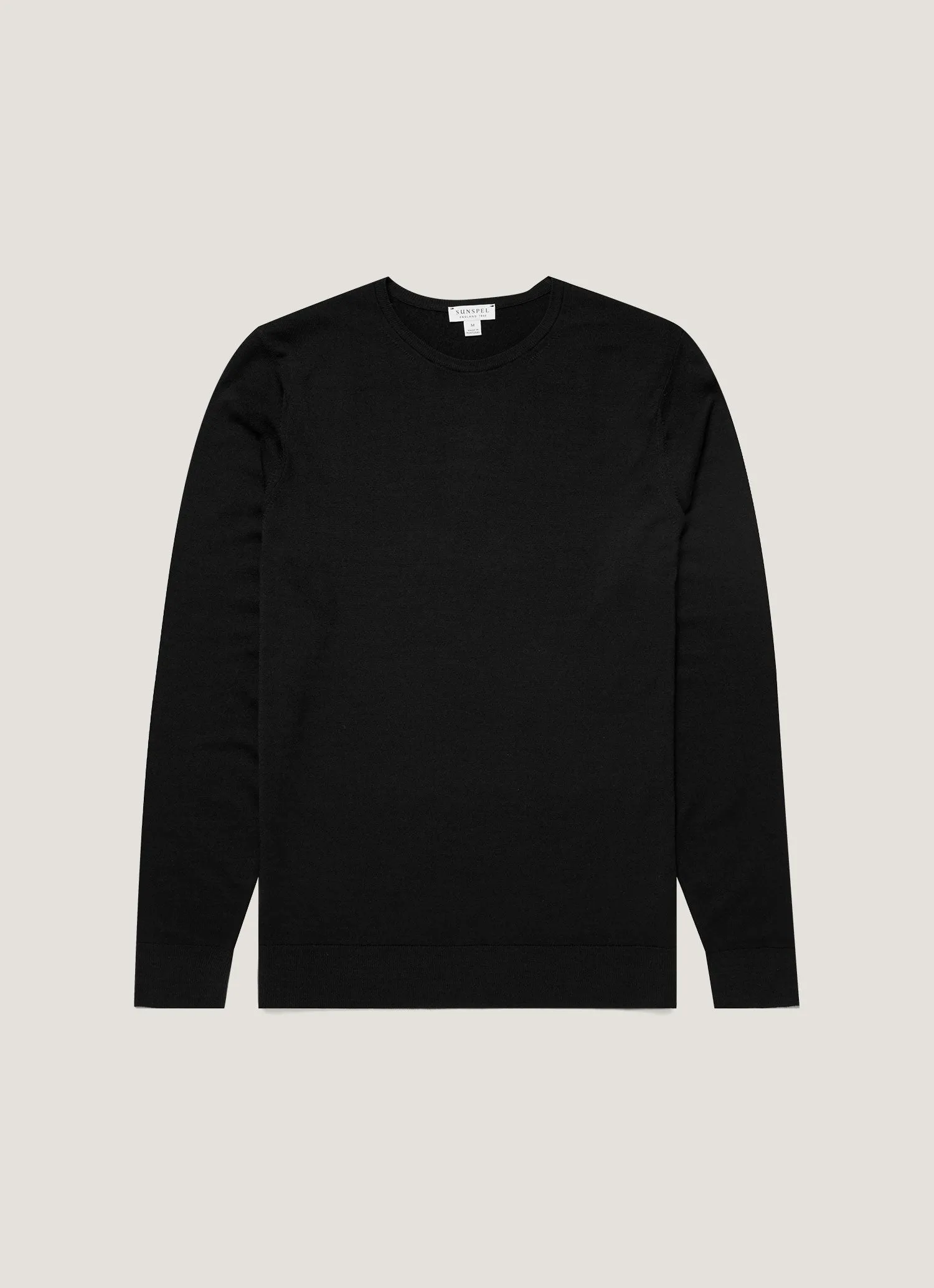 Low Maintenance Men's Extra-Fine Merino Crew Neck in Black