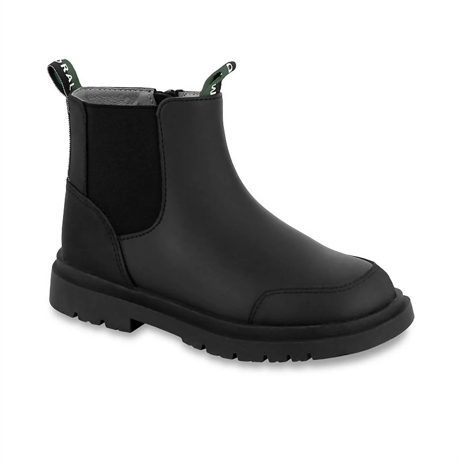 Japan Line Kid's Leather Chelsea Biker Boot In Black