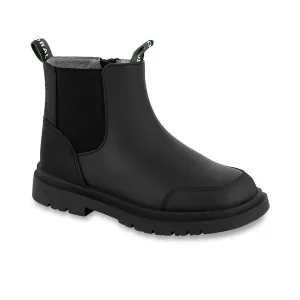 Japan Line Kid's Leather Chelsea Biker Boot In Black