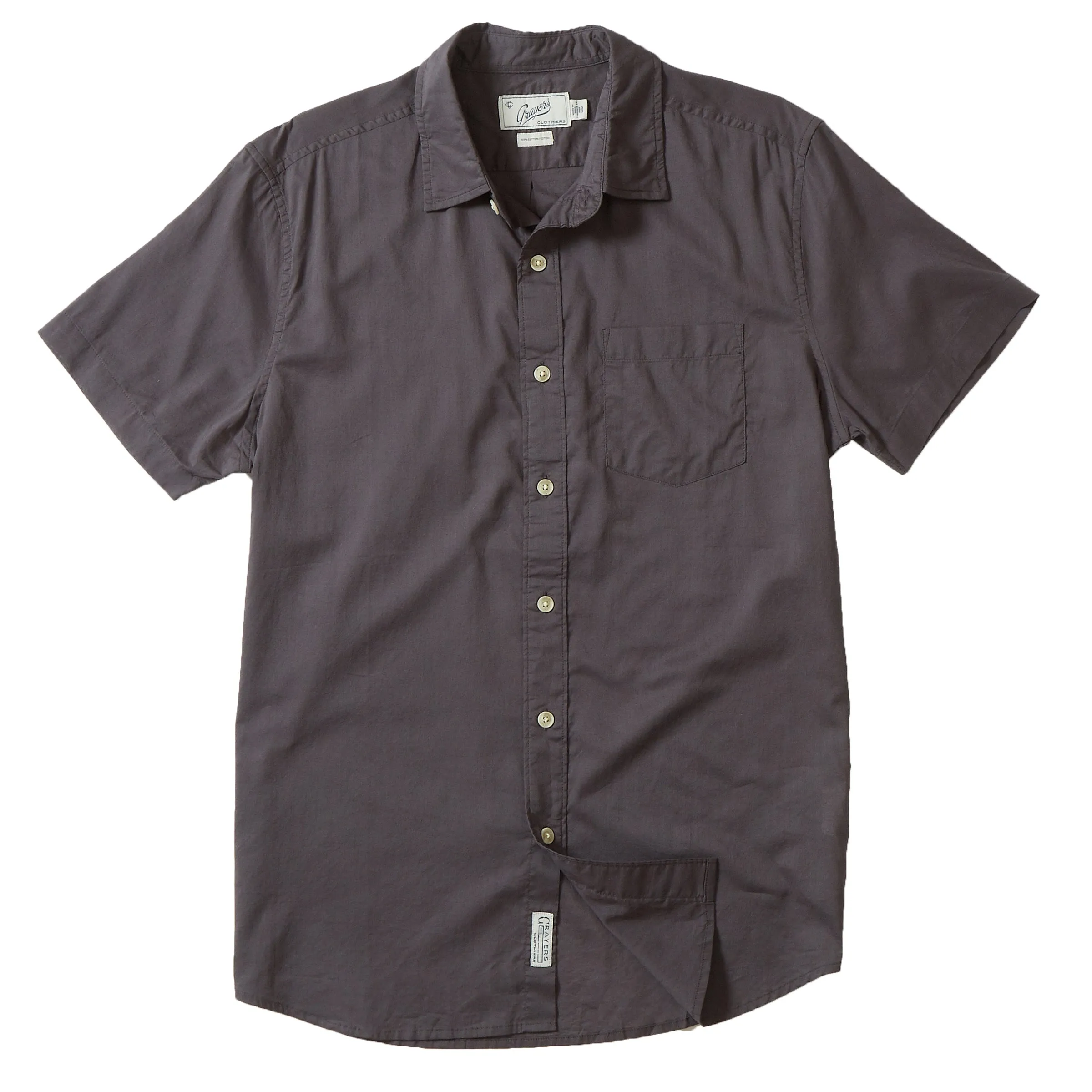 Portofino Featherweight Poplin Short Sleeve Shirt - Forged Iron * Yarn Dyed Fabric All-Season Wear