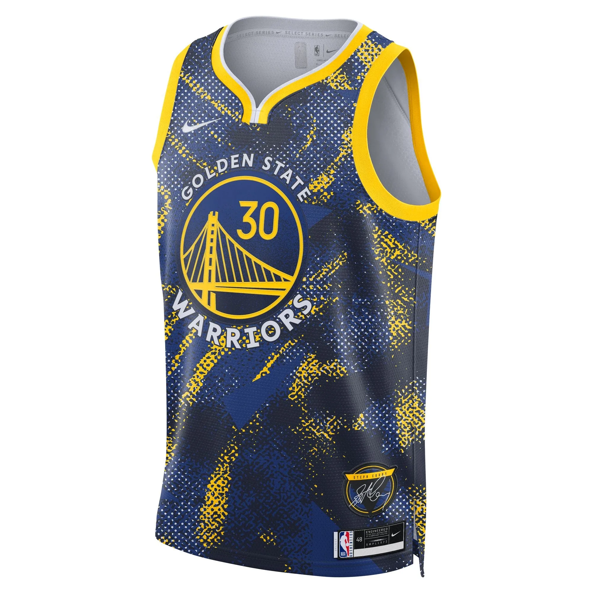 Soft Touch Material Full Zip Option Stephen Curry Golden State Warriors 2025/26 Select Series Swingman Jersey
