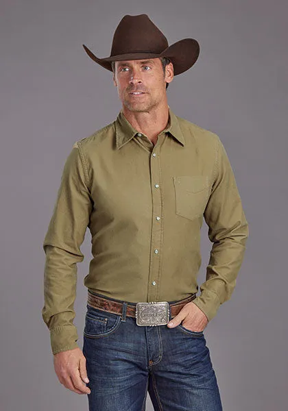 Anti Perspiration Lining Stetson Men's L/S Baby Corduroy Western Snap Shirt in Brown
