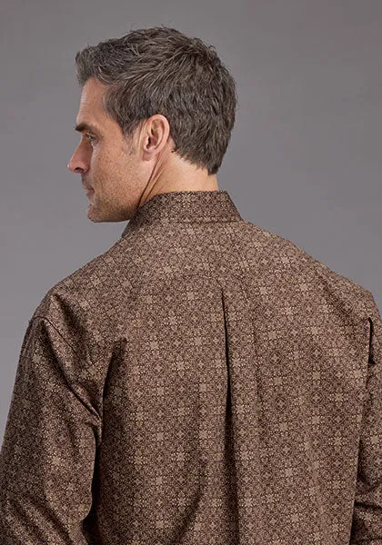 timeless Fit For All Stetson Men's Vintage Ornamental Western Button Down Shirt in Brown
