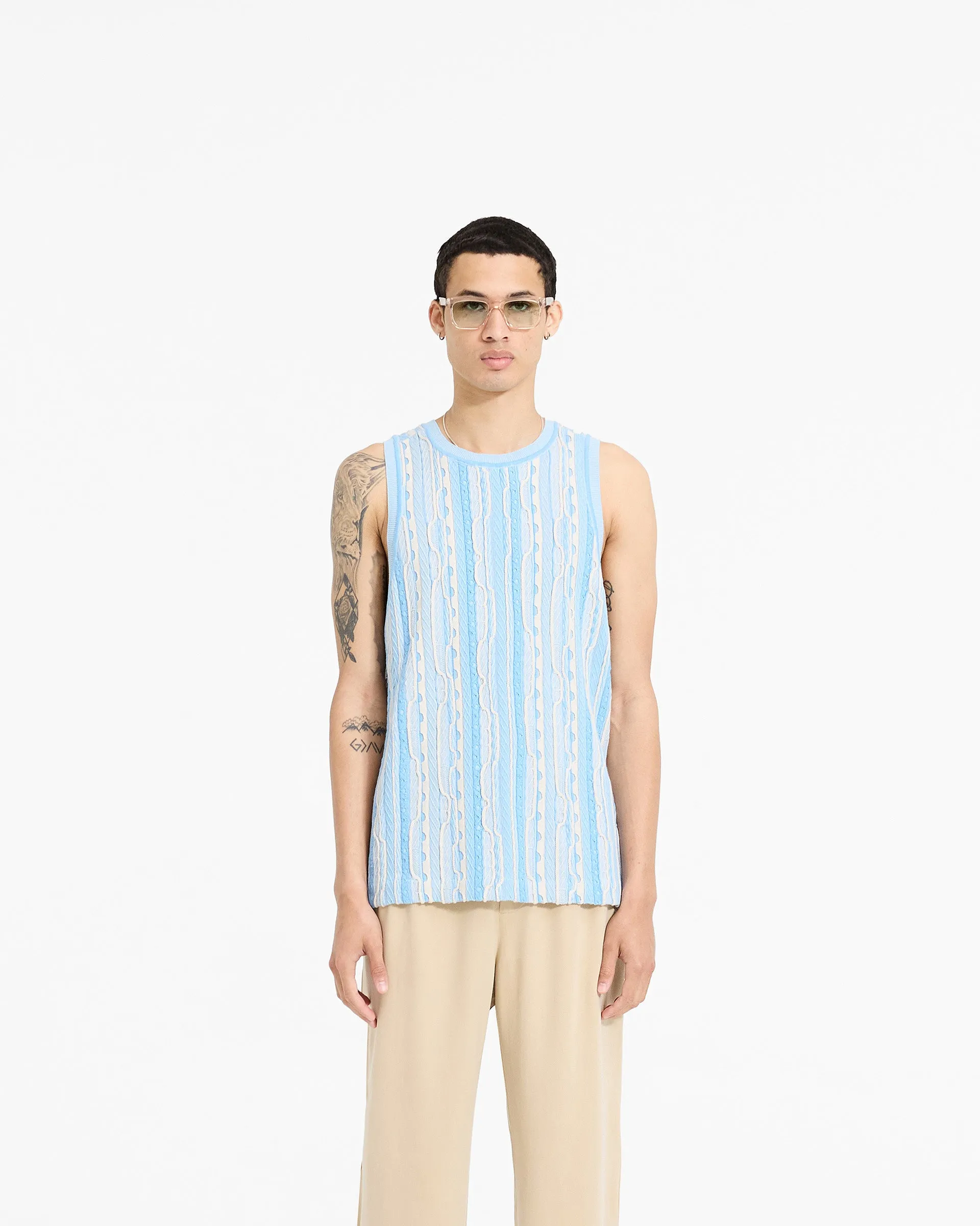 Mixed Knit Vest - Royal Blue Home Comfort Quick Fit