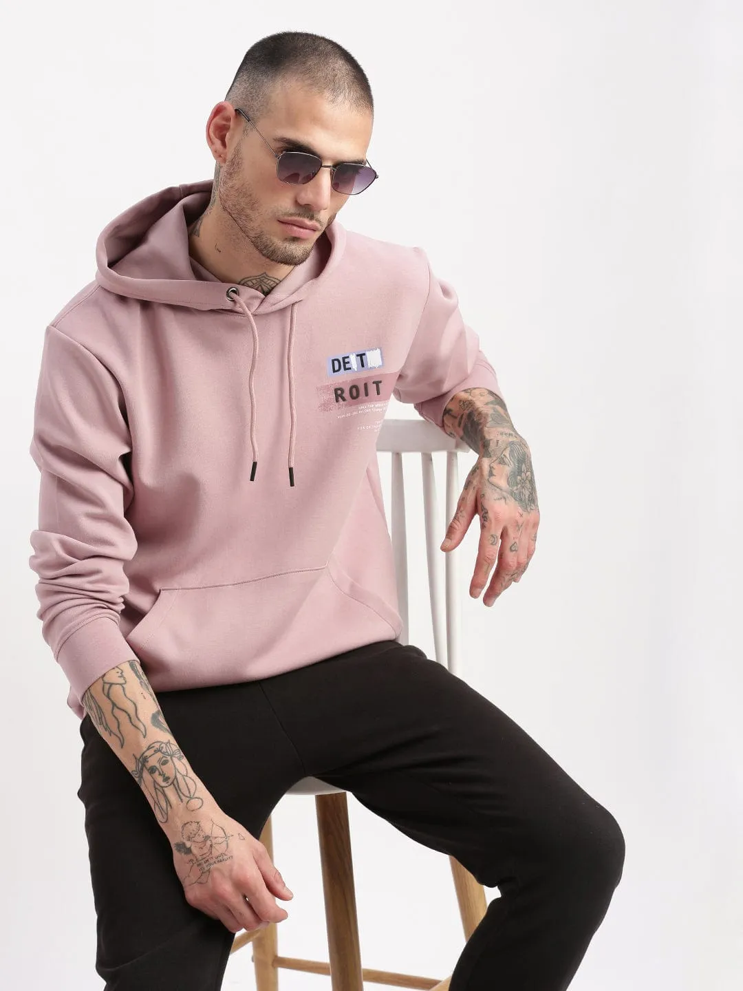 Men's Lavender Solid Hoodie Weekend Chic
