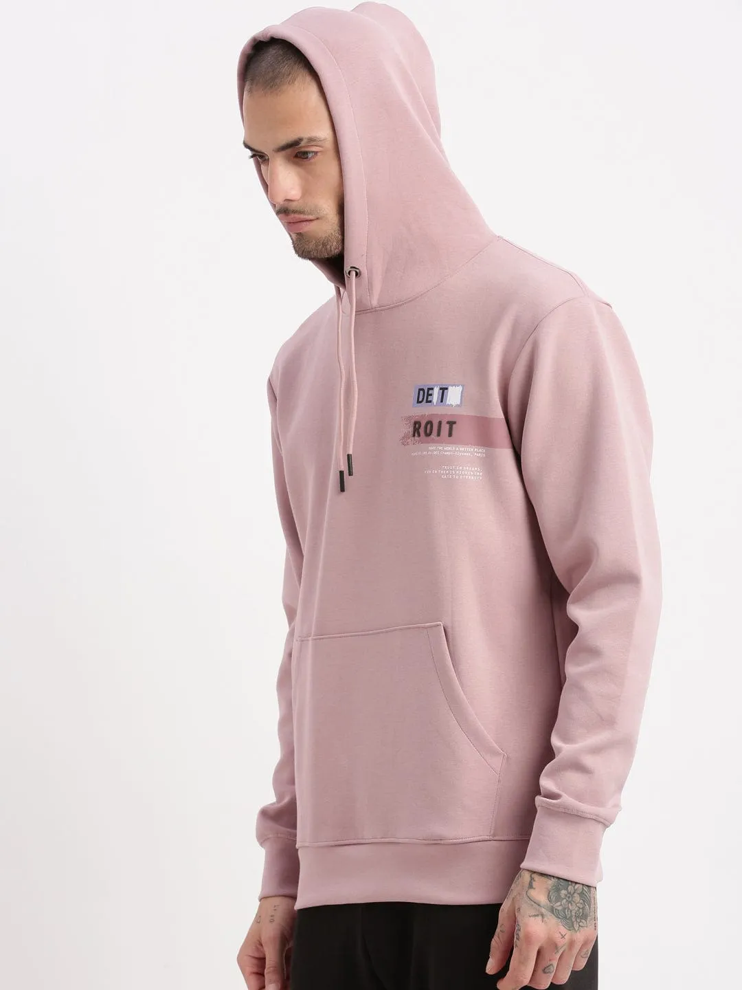 Everyday Look Essential Layer Men's Lavender Solid Hoodie
