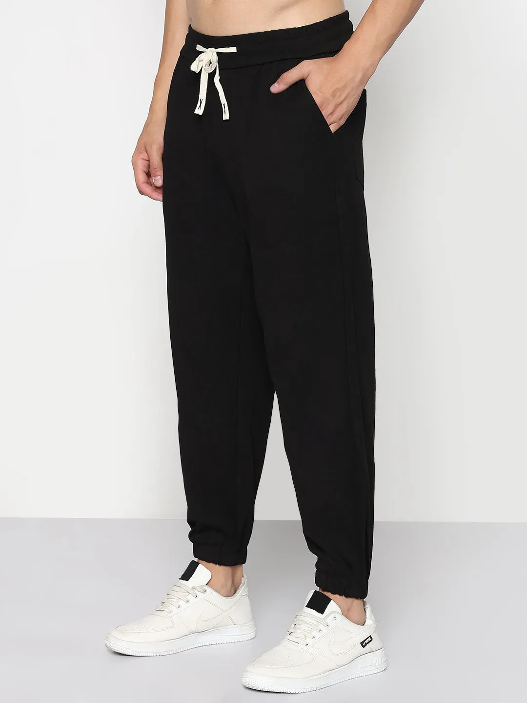 Flatlock Seams Premium Quality Men's Black Relaxed Fit Joggers