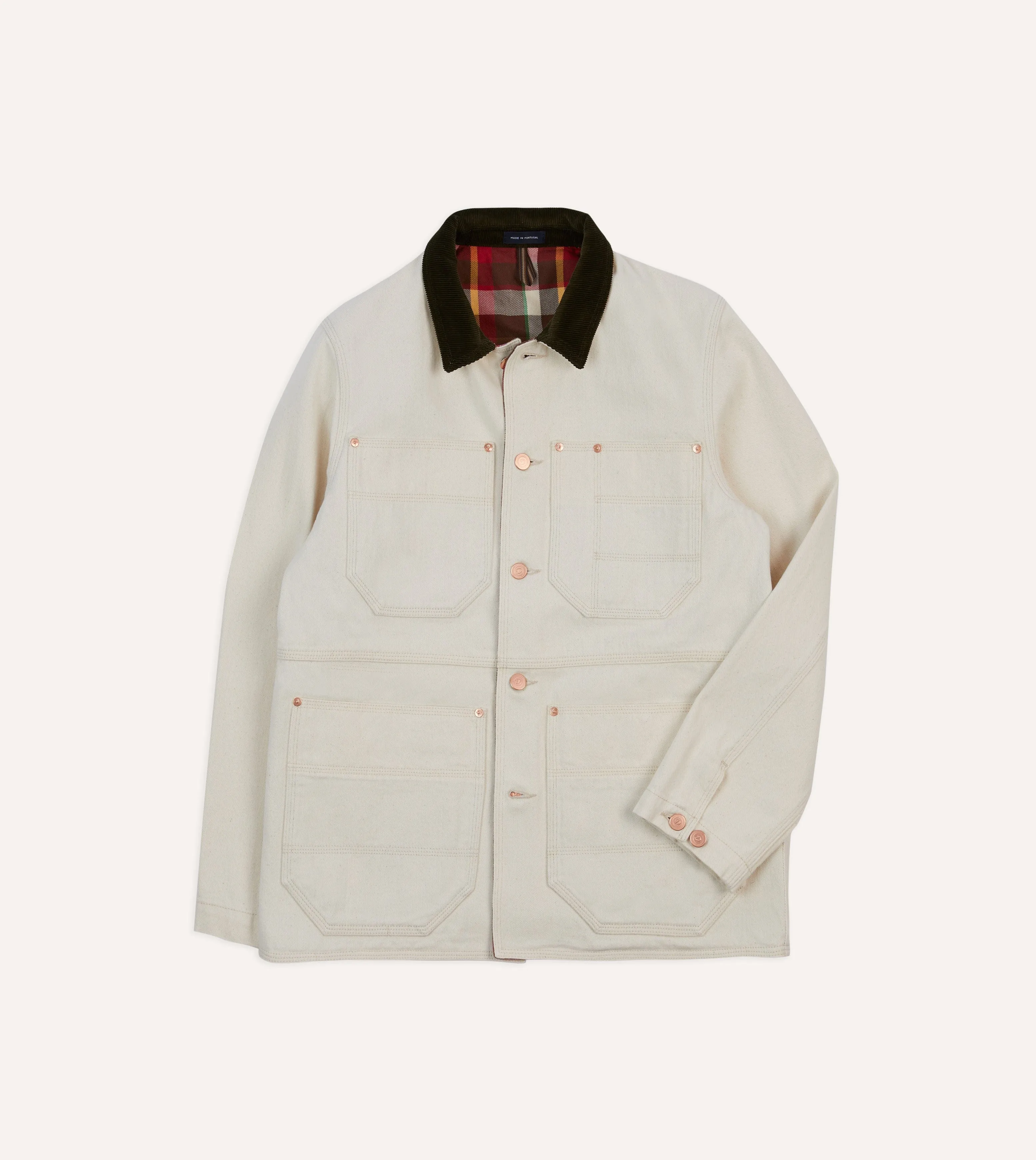 WaterResistant Coating Non Bulky Profile Ecru Denim Welder Jacket