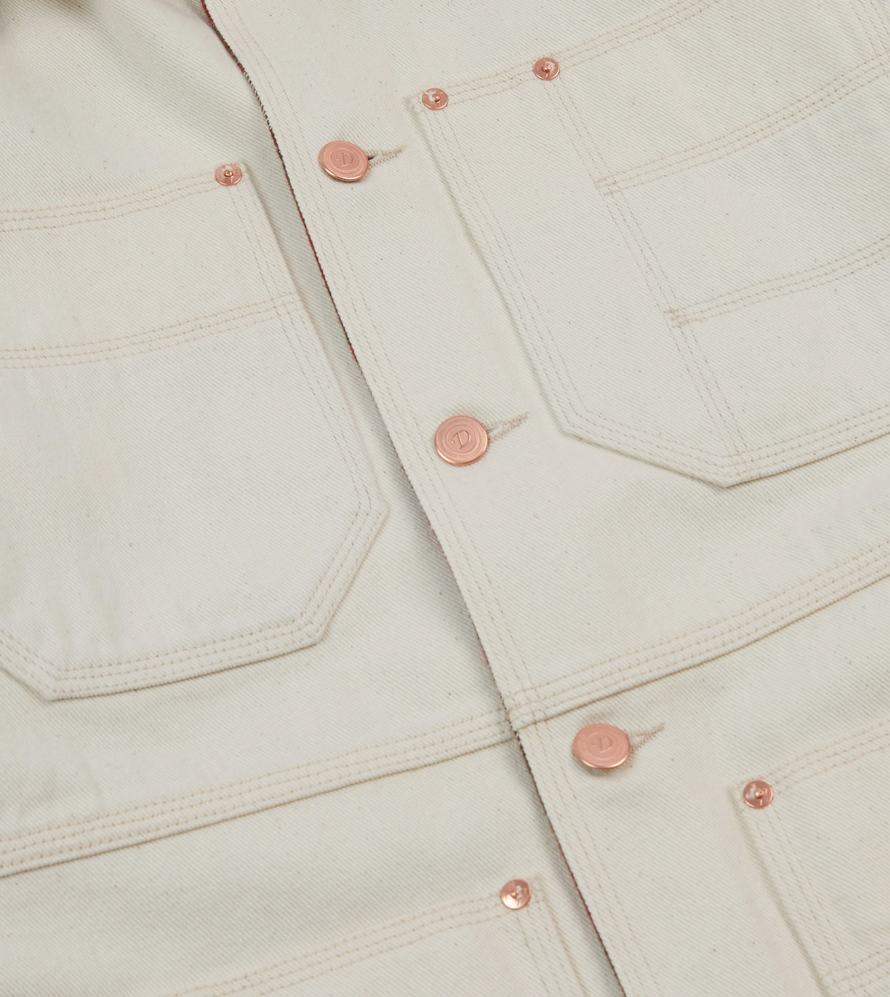 Functional Zip Detail All Seasons Ecru Denim Welder Jacket