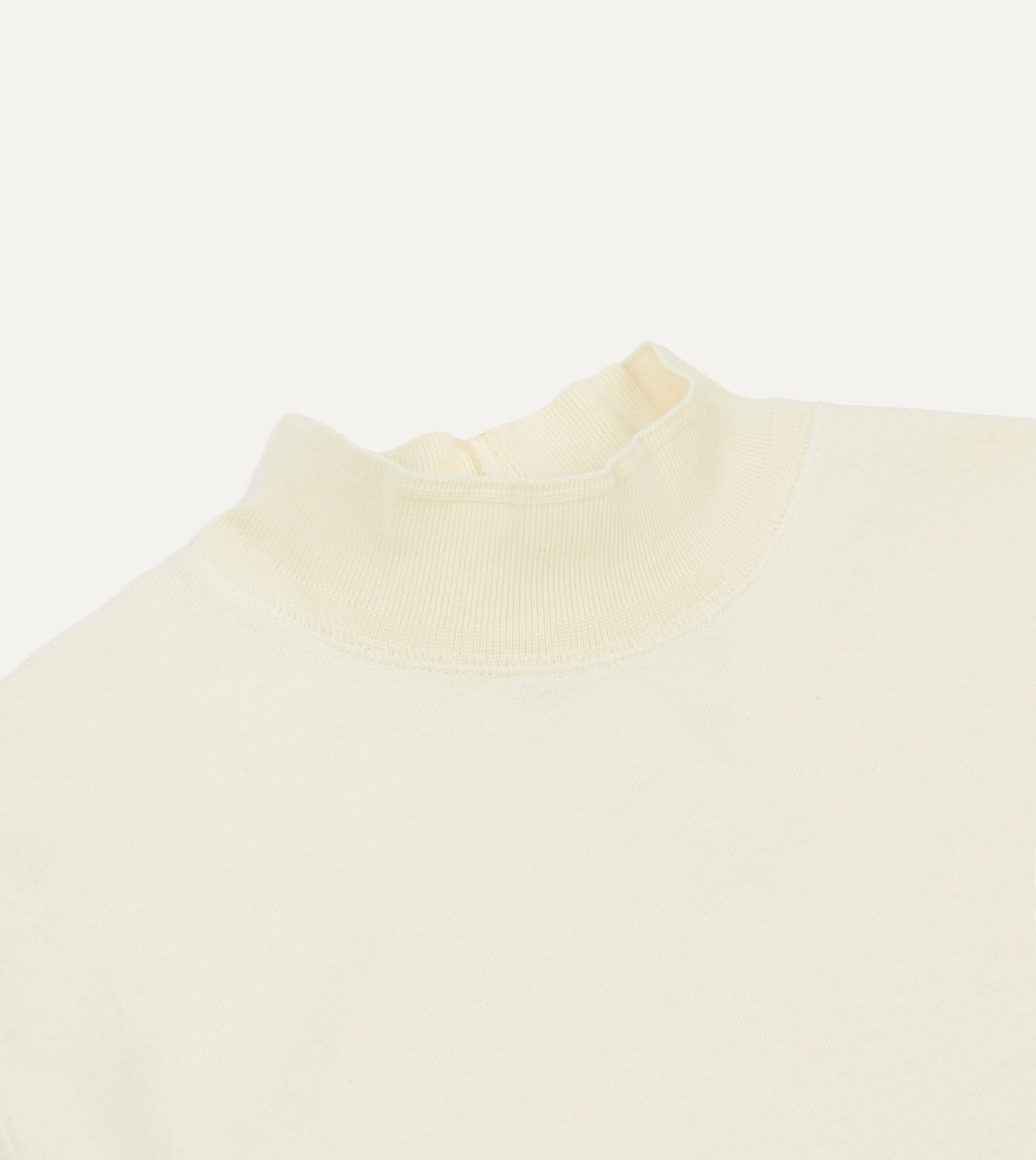 Travel convenience Sleek Layer Ecru Cotton Long-Sleeve Mock Neck Hiking T-Shirt