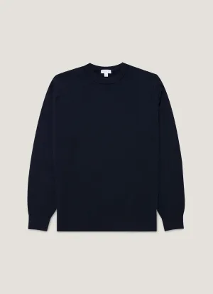 Warm Layers Friction Resistant Men's Cashmere Crew Neck Jumper in Navy