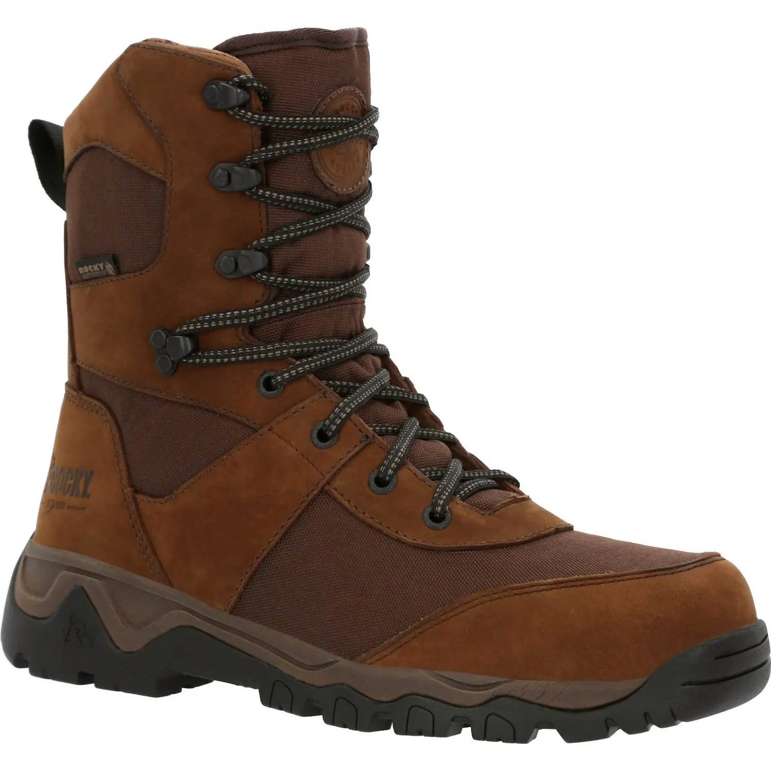 Men's Red Mountain Waterproof 400G Insulated Outdoor Boot - Medium Width In Brown Rubber Heel Absorber