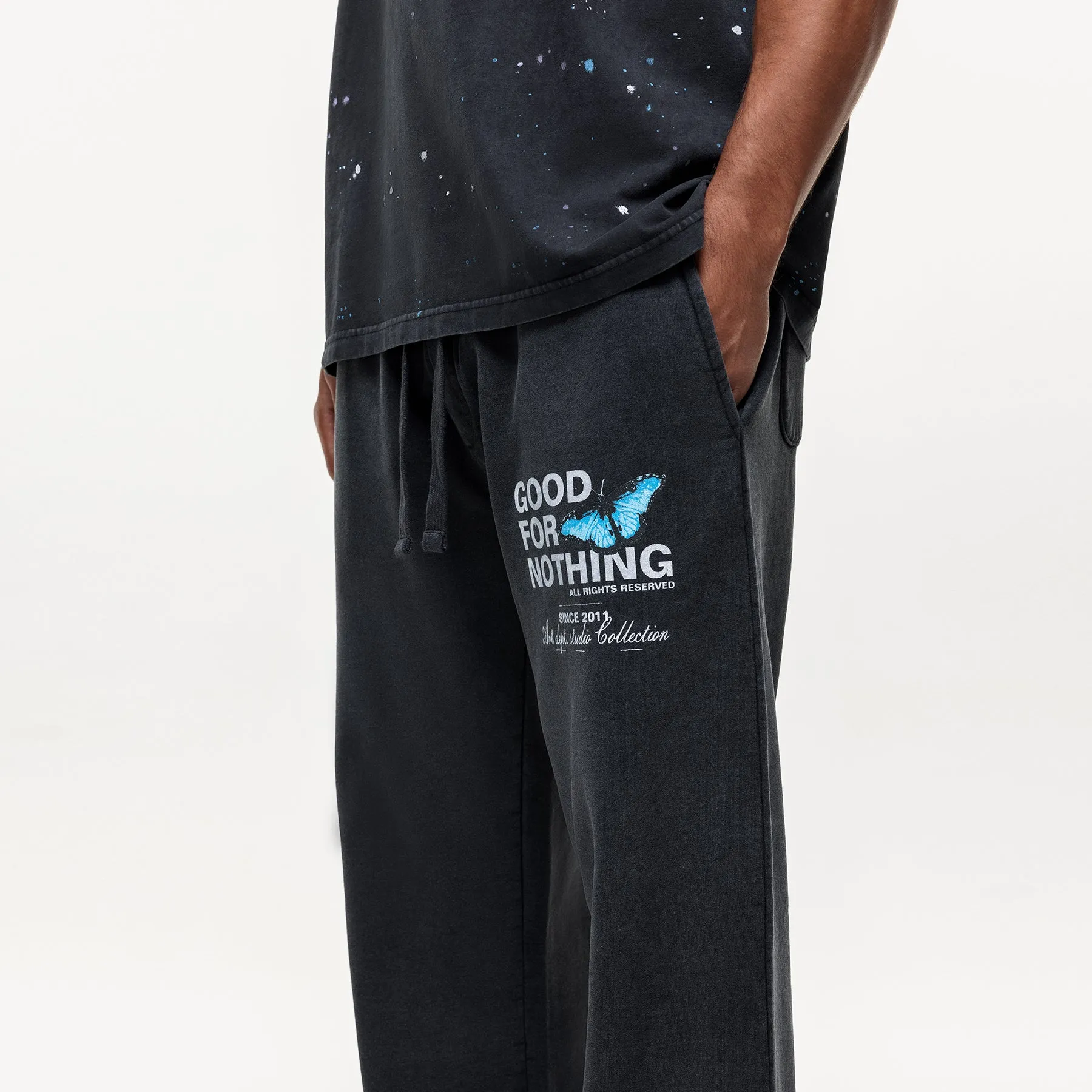 Timeless Appeal SoftLining Studio Butterfly Washed Sweatpants