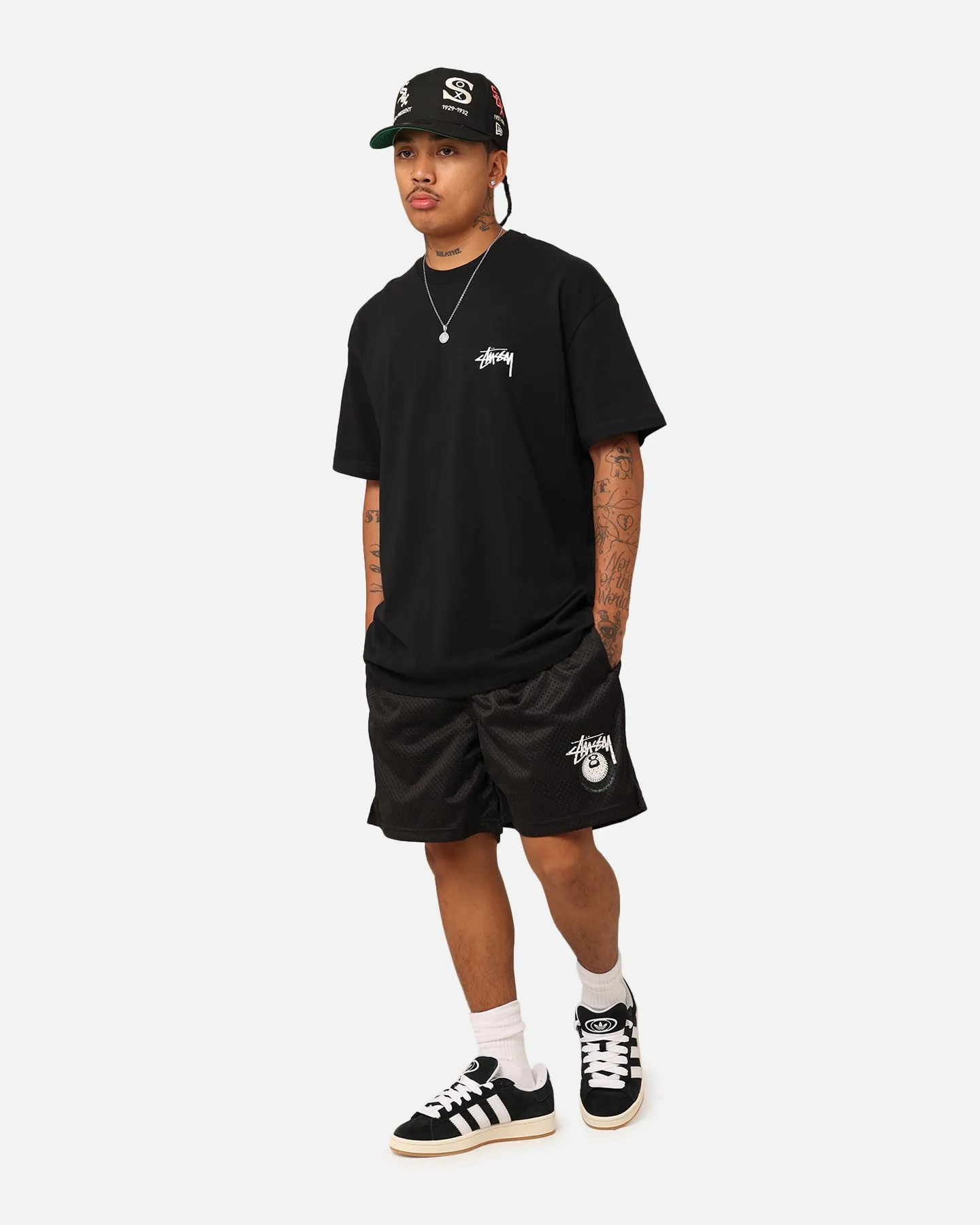 Reinforced Hemlines Stussy Snake Eyes Mesh Shorts Black
