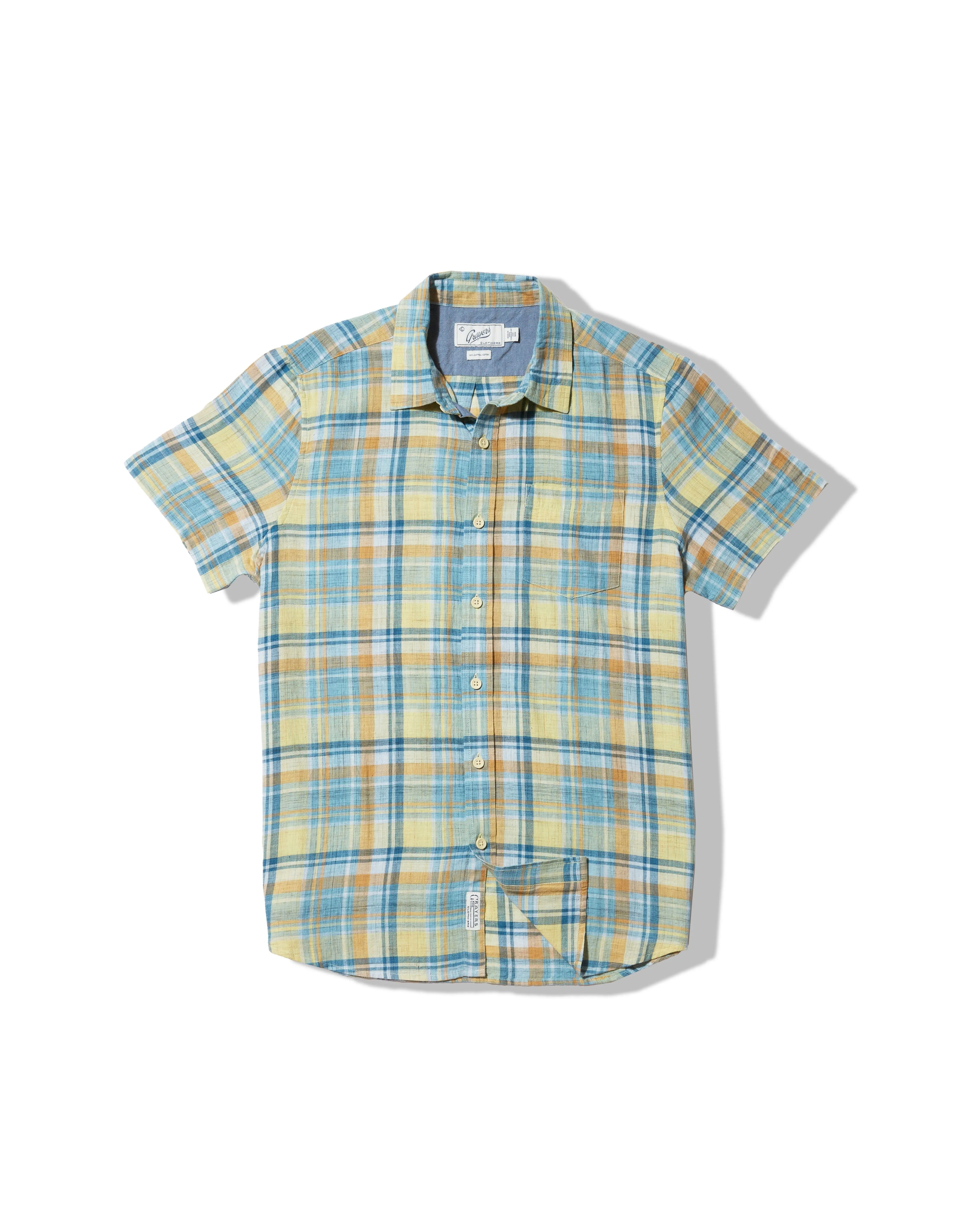 Summer Favorite Versatile Wear Madras Power Loom Twill Short Sleeve Shirt - Multi Color
