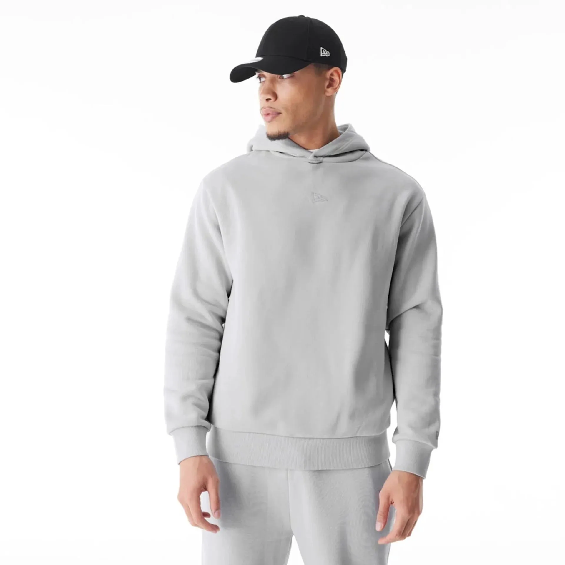 Comfy Wearable Premium Style NEW ERA New Era Flag Grey Oversized Pullover Hoodie