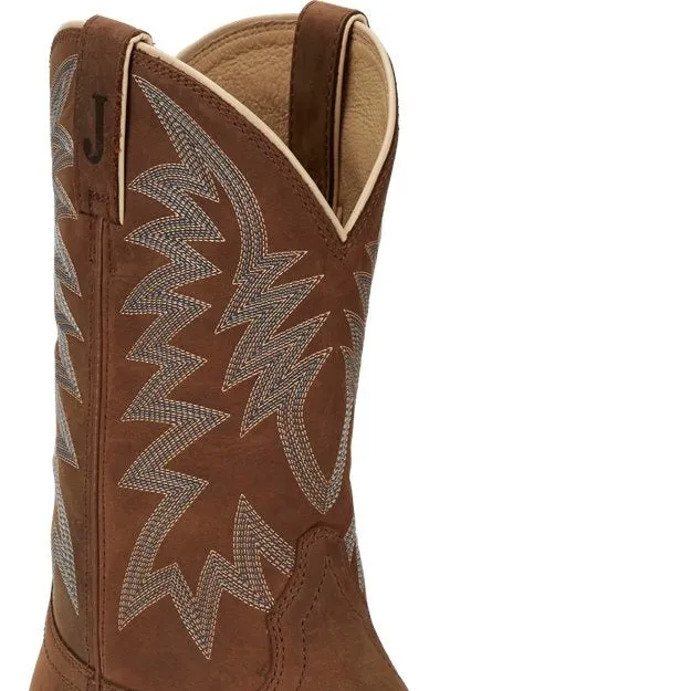 All Day Justin Men's Big Bucks Western Boot in Brown Cowhide
