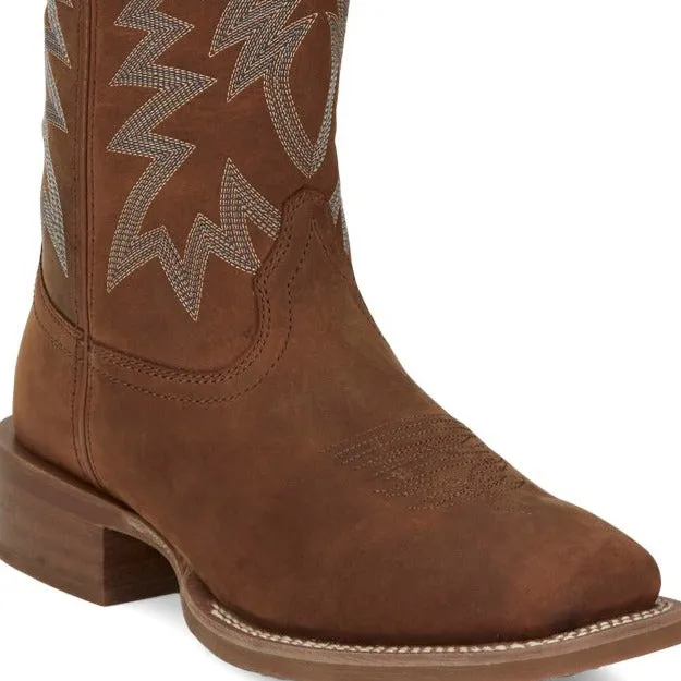 Rugged Built Urban Traveler Justin Men's Big Bucks Western Boot in Brown Cowhide