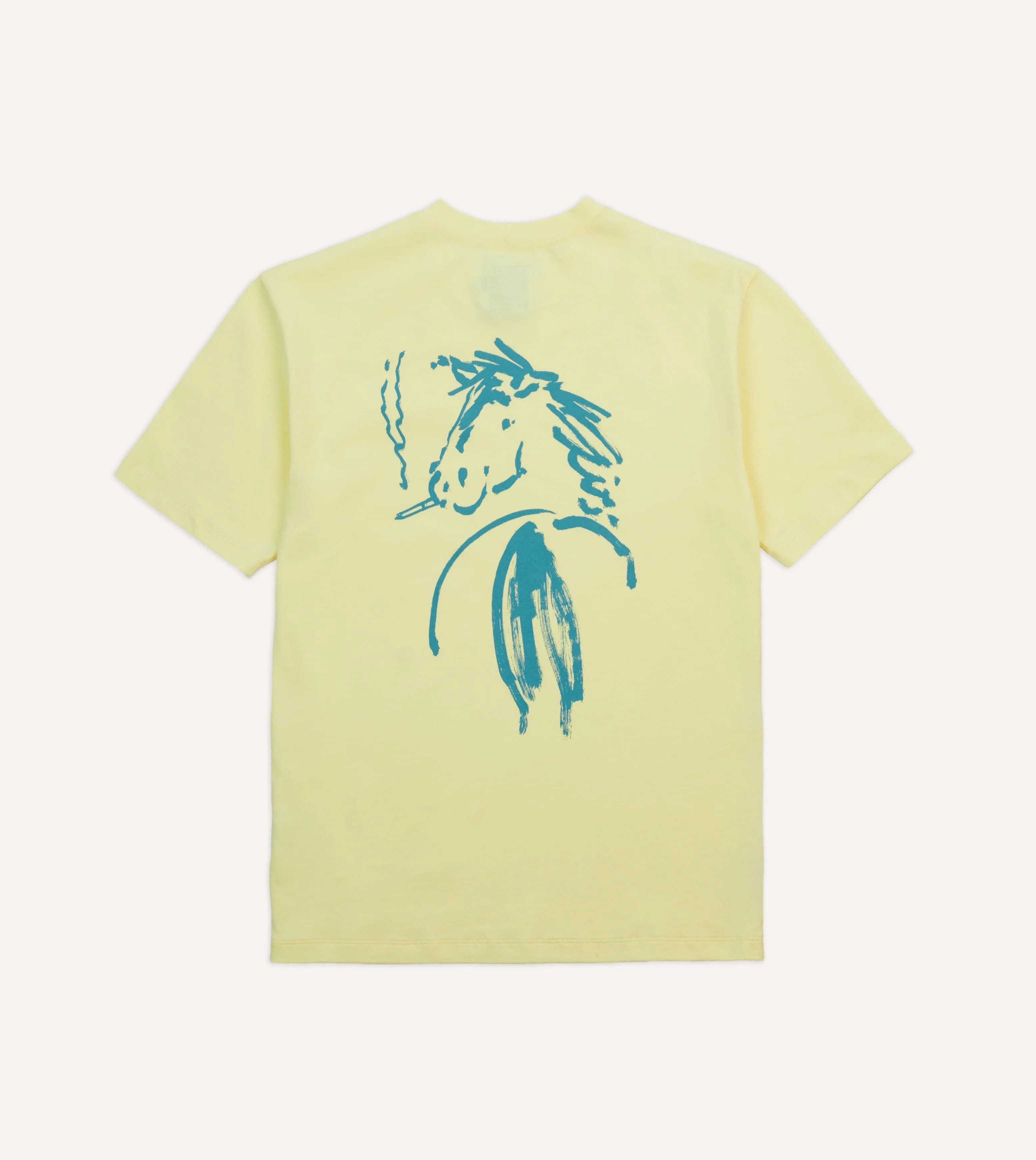 Moisture Management Technology Yellow Horse Print Short-Sleeve Hiking T-Shirt