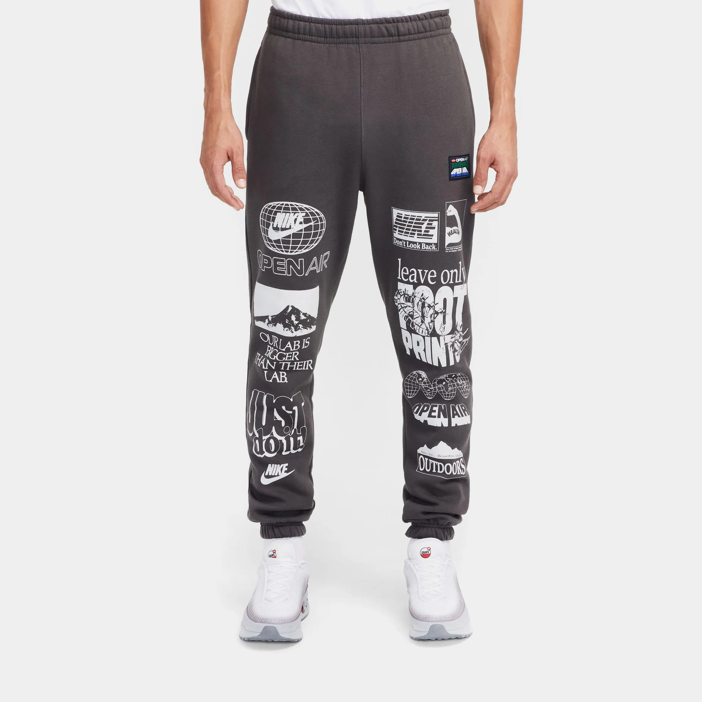 NSW Club Fleece Joggers Mens Sweatpants (Grey/Brown) NonChafingEdges