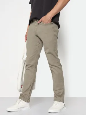 Men's Khaki Slim Fit Jeans Street Fashion Trend Setter Holiday Vibes
