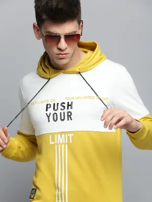 Men's Yellow Colourblock Casual Hoodie Core Bold