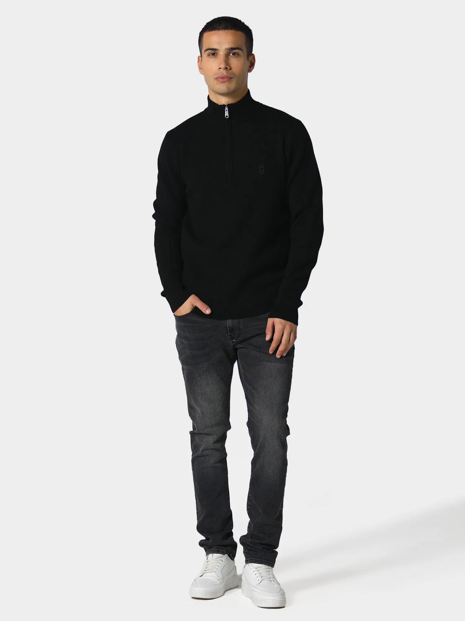 Compression Fit Technology Mood Wear Warrin Jet Black Knitwear