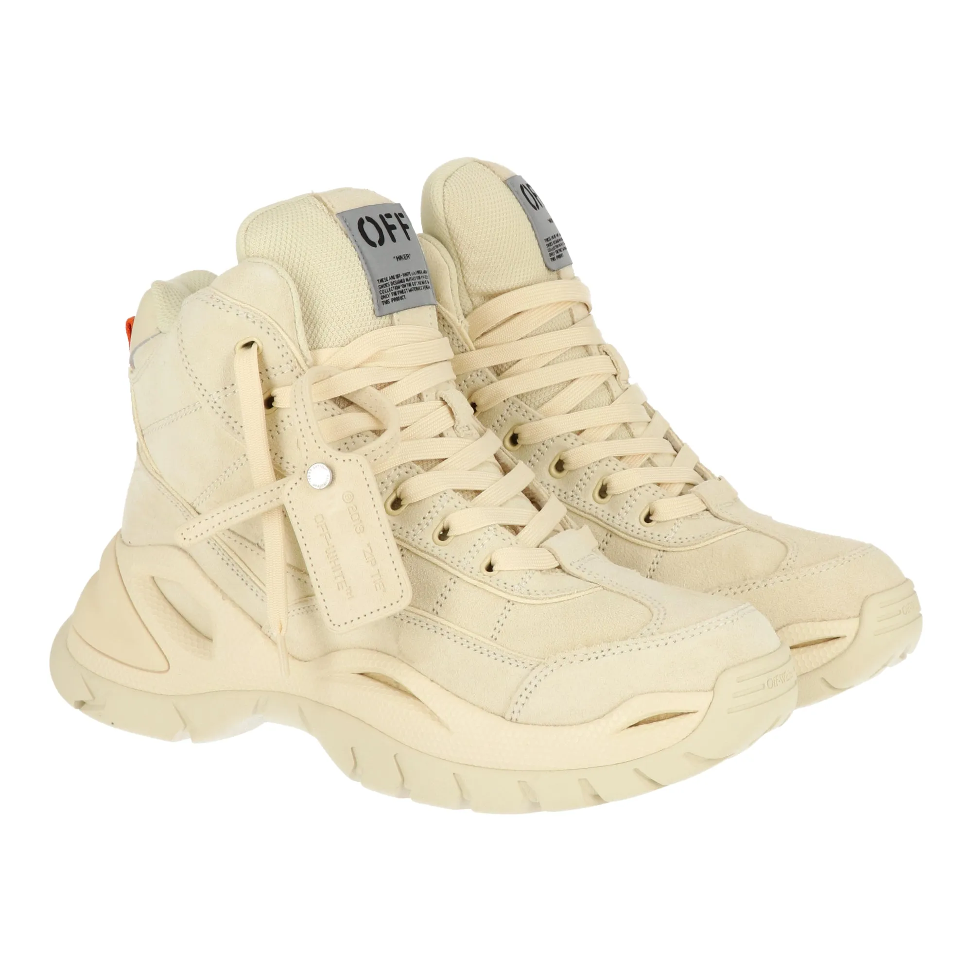 Height Aid Canvas Material Off White Mens Beige Boot