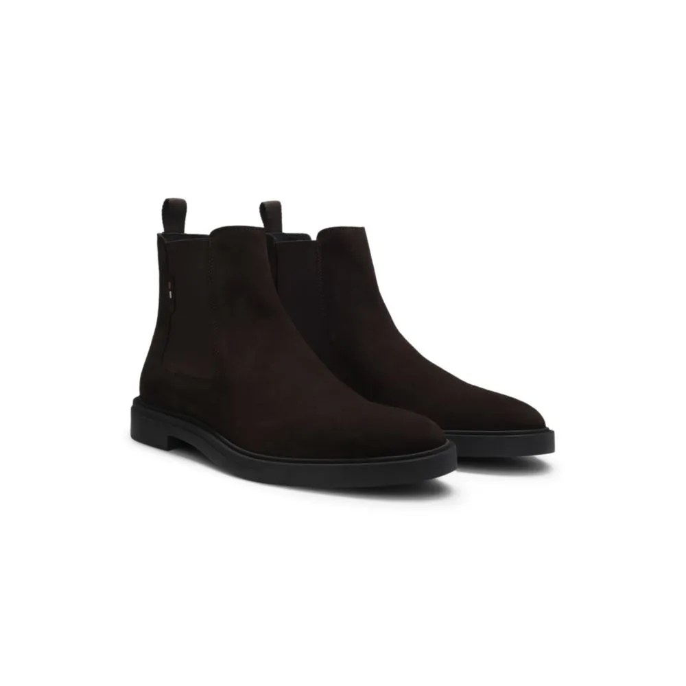 Suede Chelsea boots with signature stripe Boardroom Style