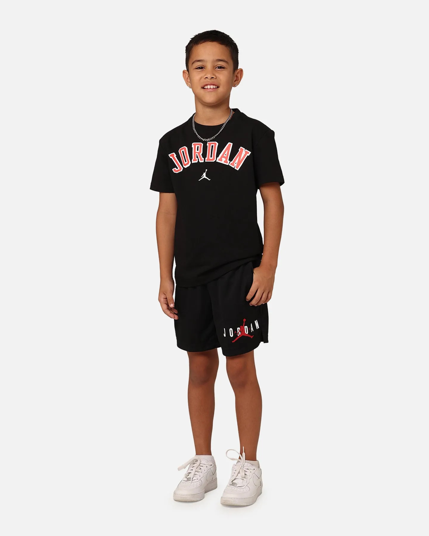 Flatlock Seams Quick Action Jordan Kids' Essentials Graphic Mesh Shorts Black