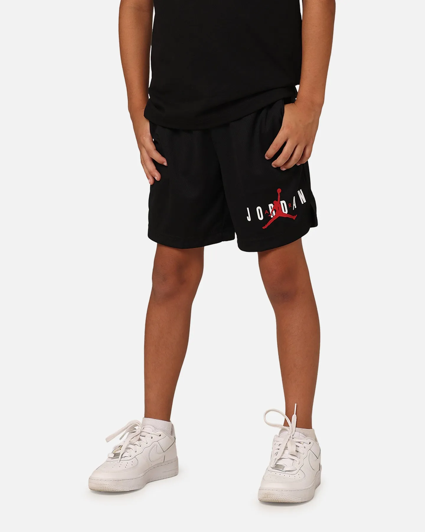 Jordan Kids' Essentials Graphic Mesh Shorts Black factory work