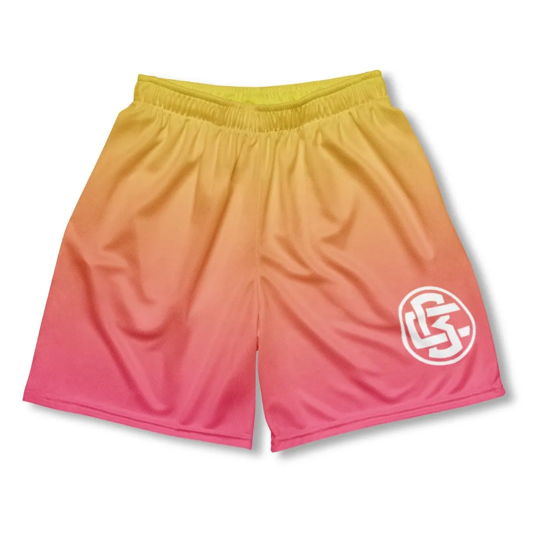 Sunset Fade Basketball Mesh Shorts Tennis wear Outdoor Use