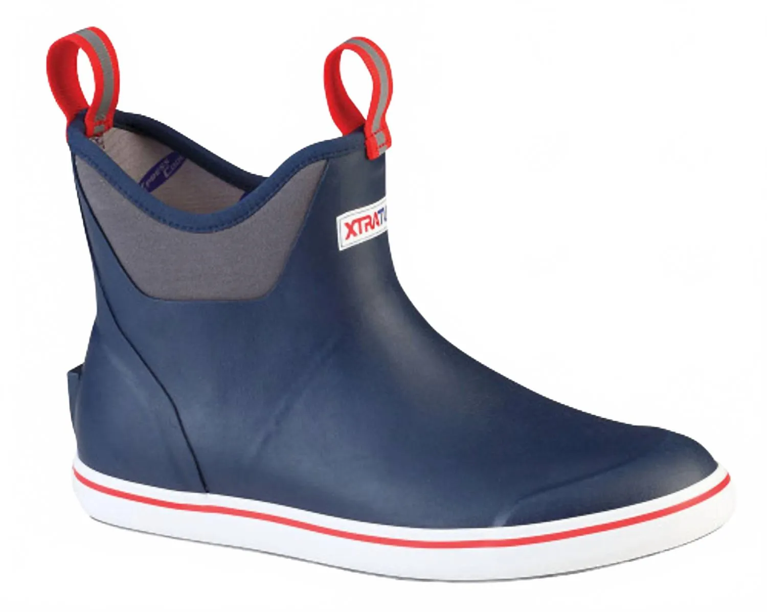 Men's 6" Ankle Deck Boot In Navy/red Elite Gathering Boutique Brand