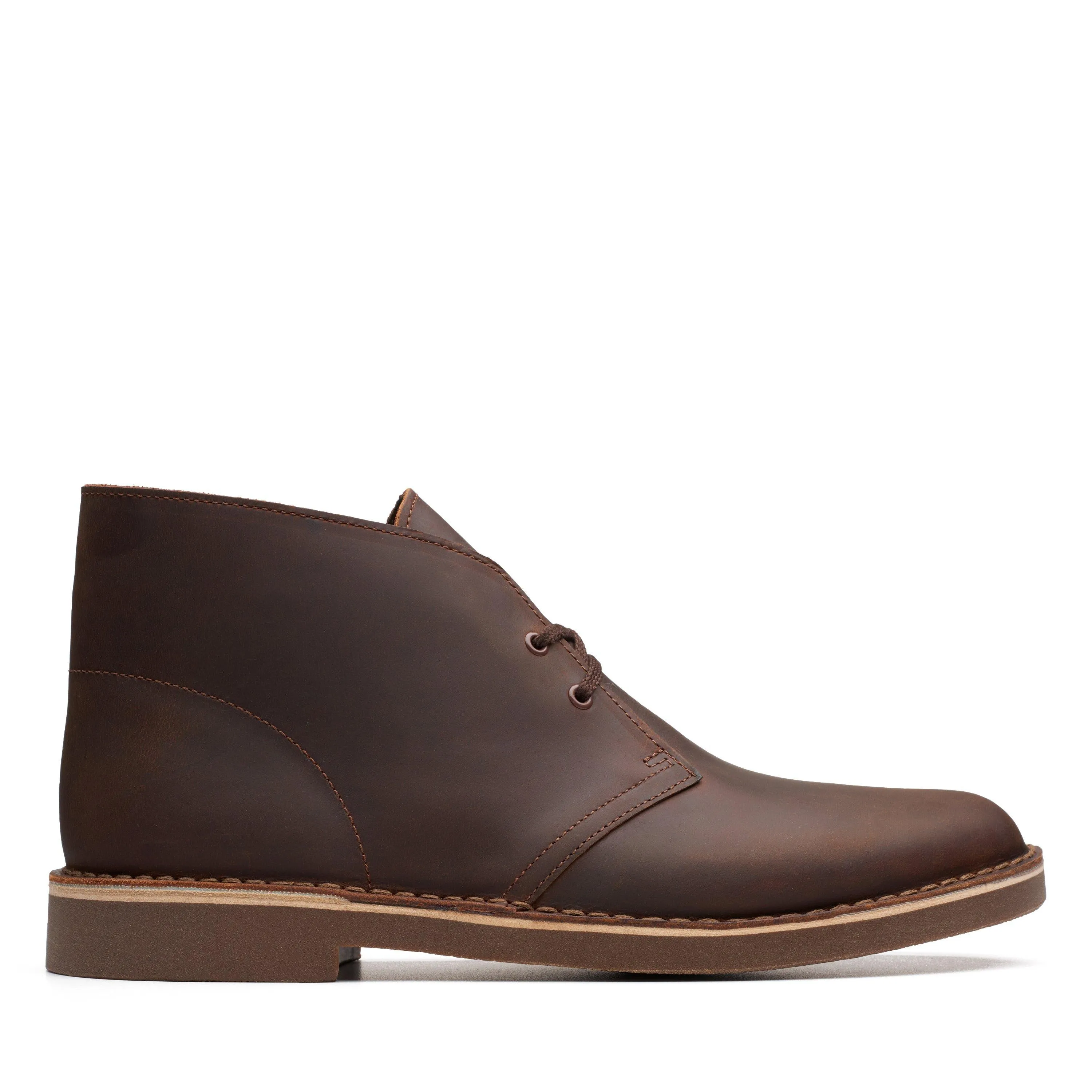 Clarks BUSHACRE 2 in Brown Leather Chisel Tip Gloss Grain
