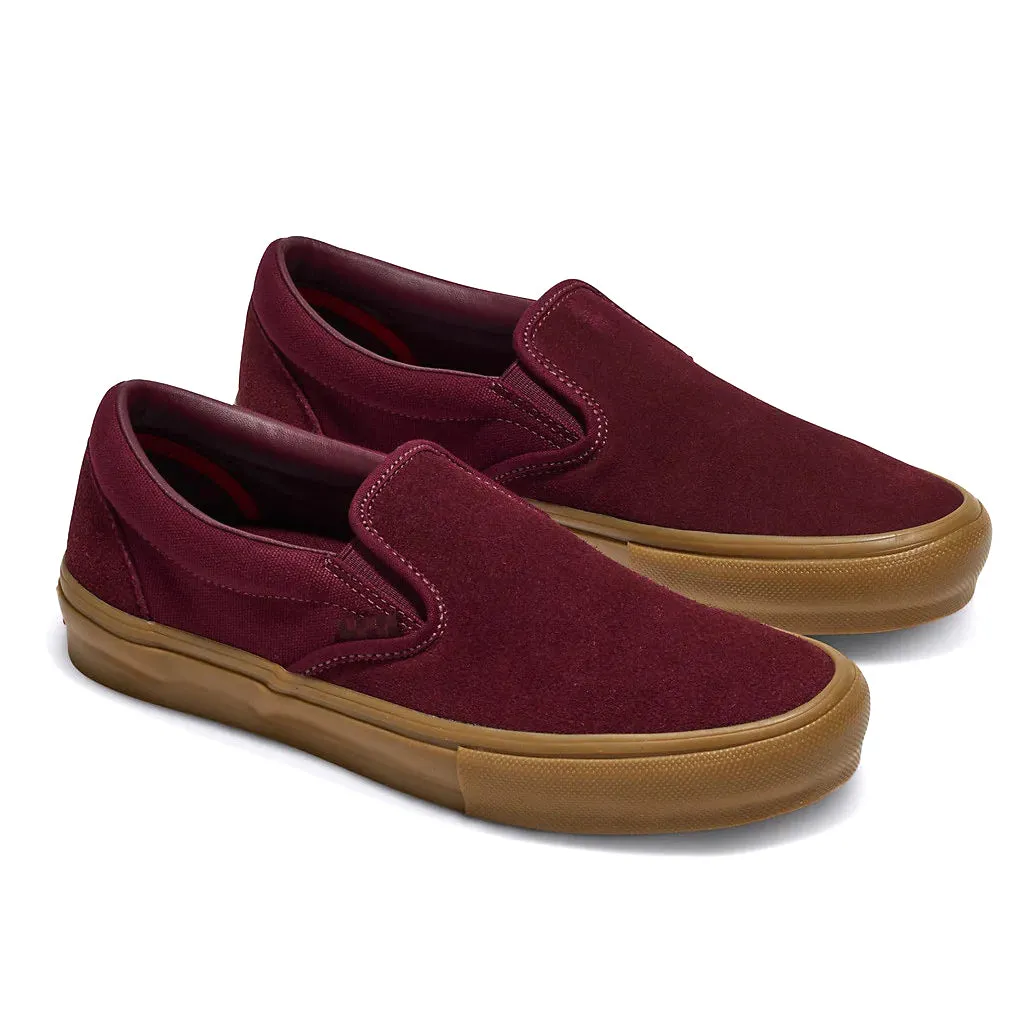 Vans - Skate Slip-On (Port/Gum) Simple Pair Pavement Ready