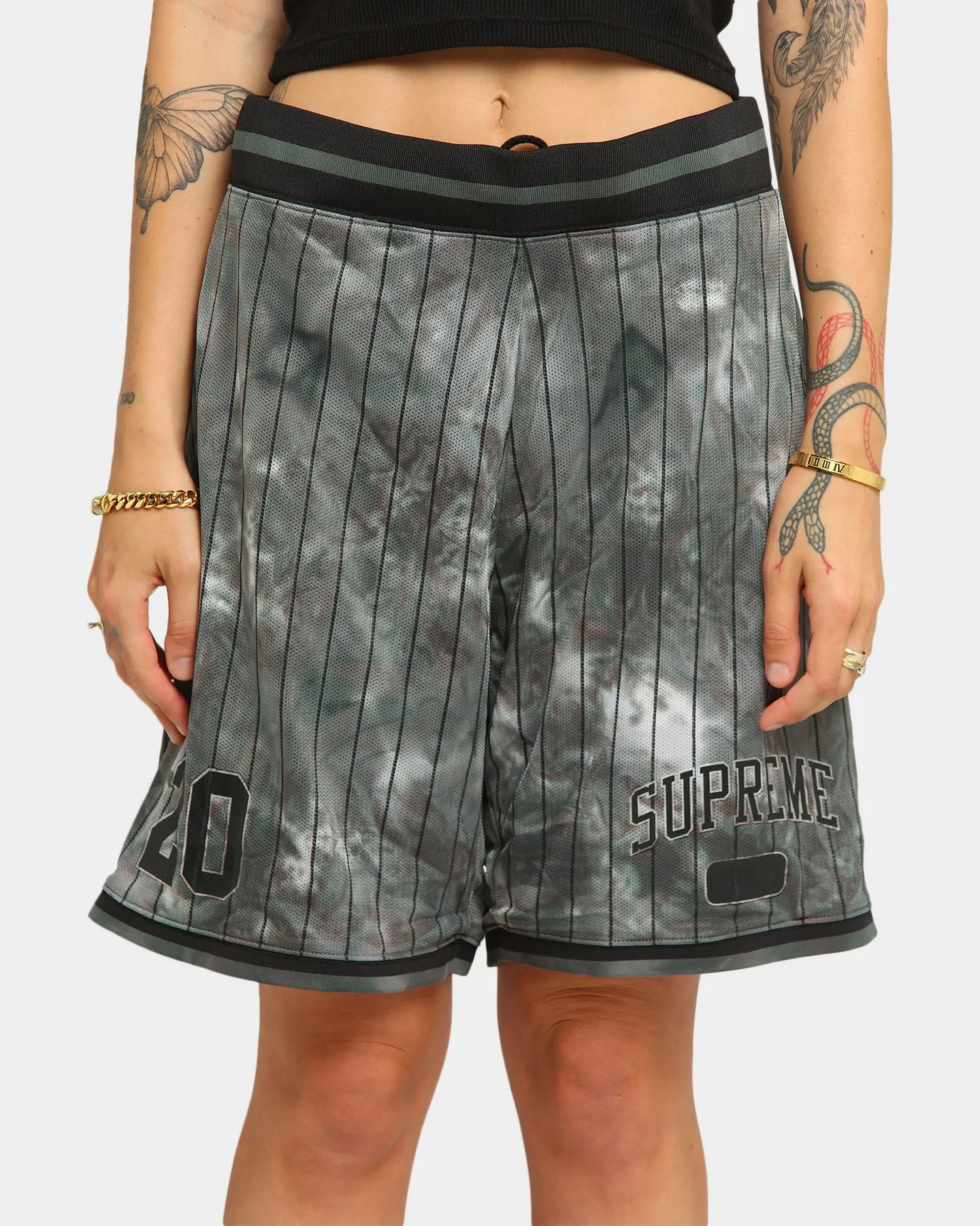 Supreme Dyed Basketball Shorts Black Rubberized Waistband