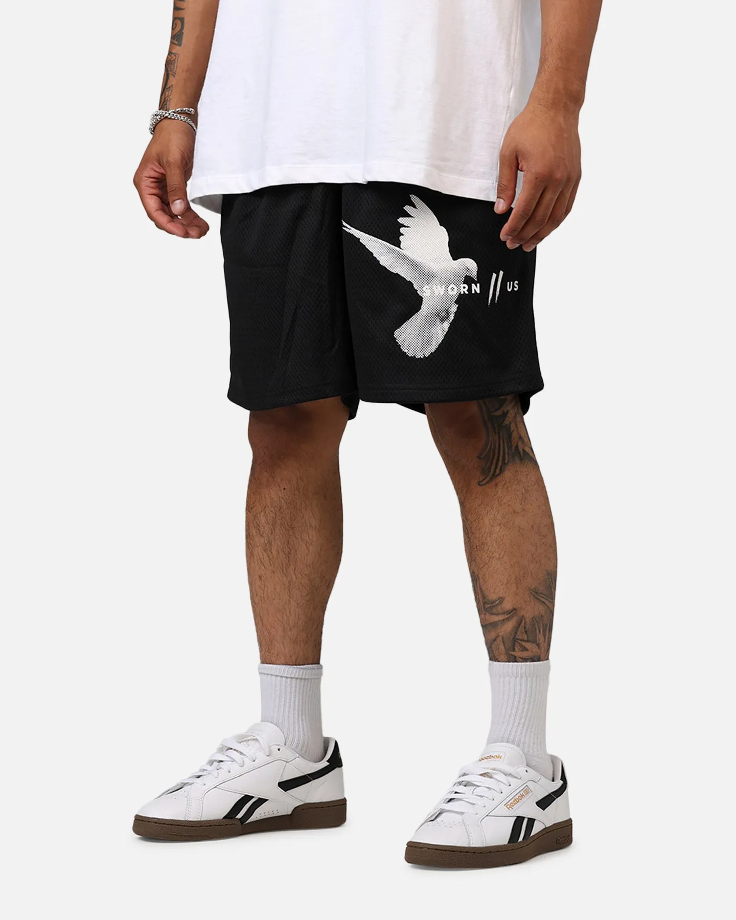 Sworn To Us Motion Mesh Shorts Black Ombre effect