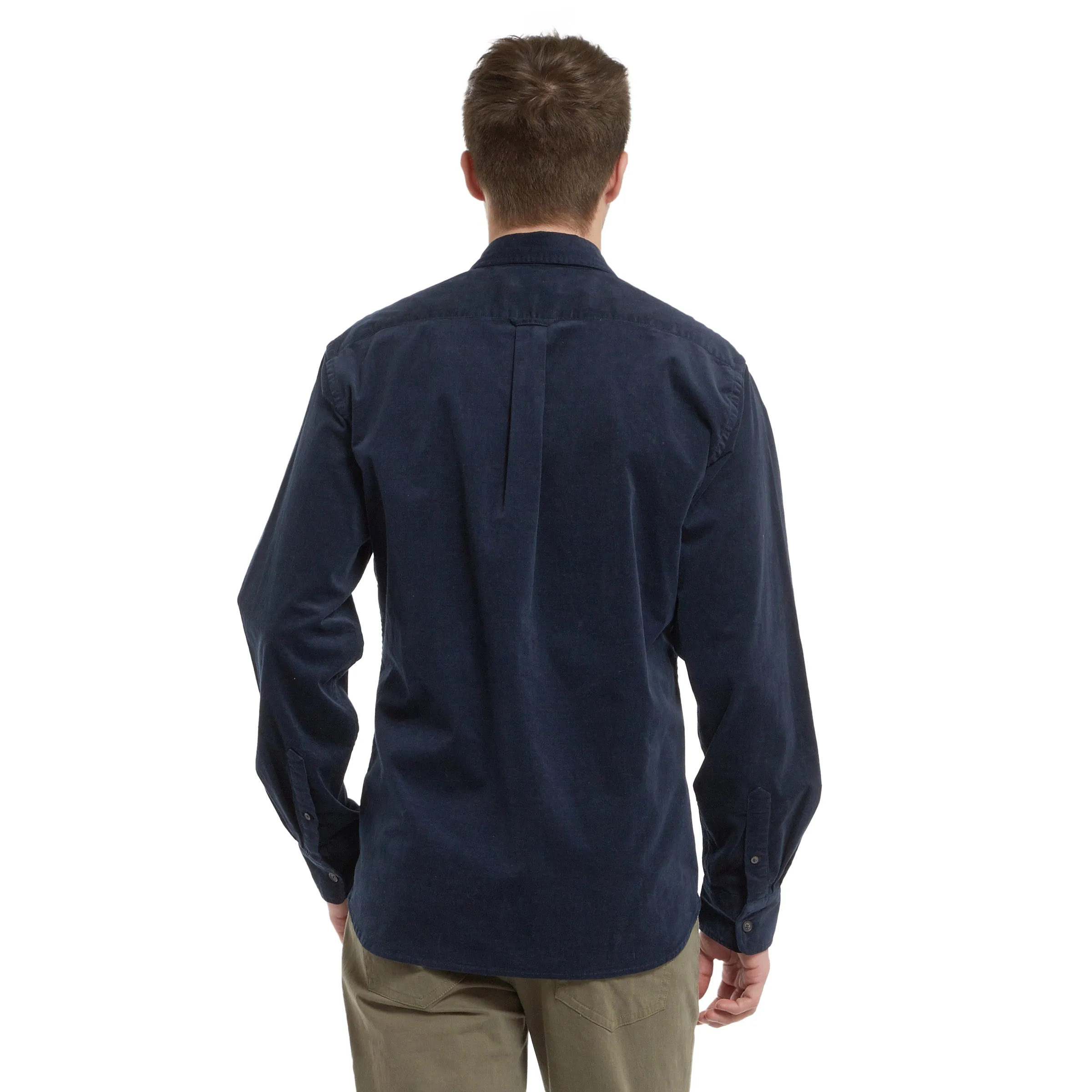 Curved Hem Formal Occasion Sutherland Stretch Corduroy Shirt - Caviar  *