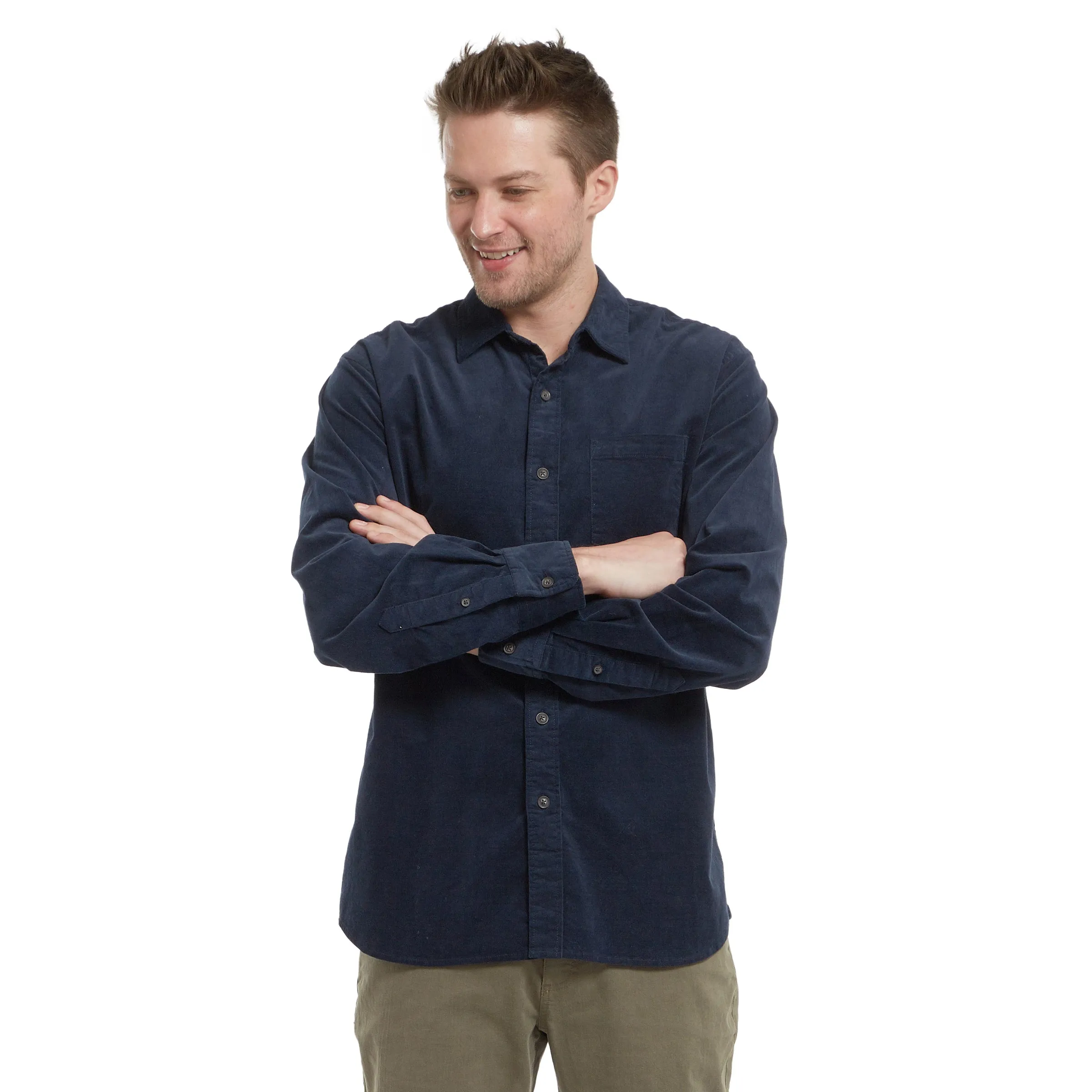 Breathable Fit Design Fit for All Seasons Sutherland Stretch Corduroy Shirt - Caviar  *