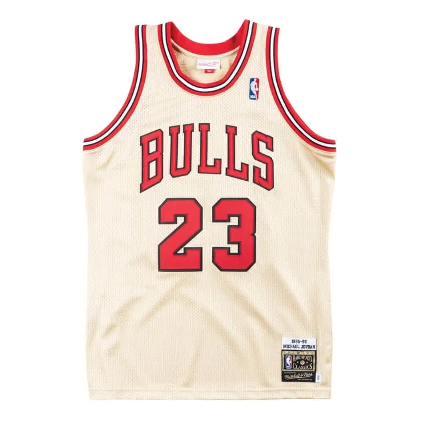 Reflective Detailing Premium Gold Jersey Chicago Bulls 1995-96 Michael Jordan