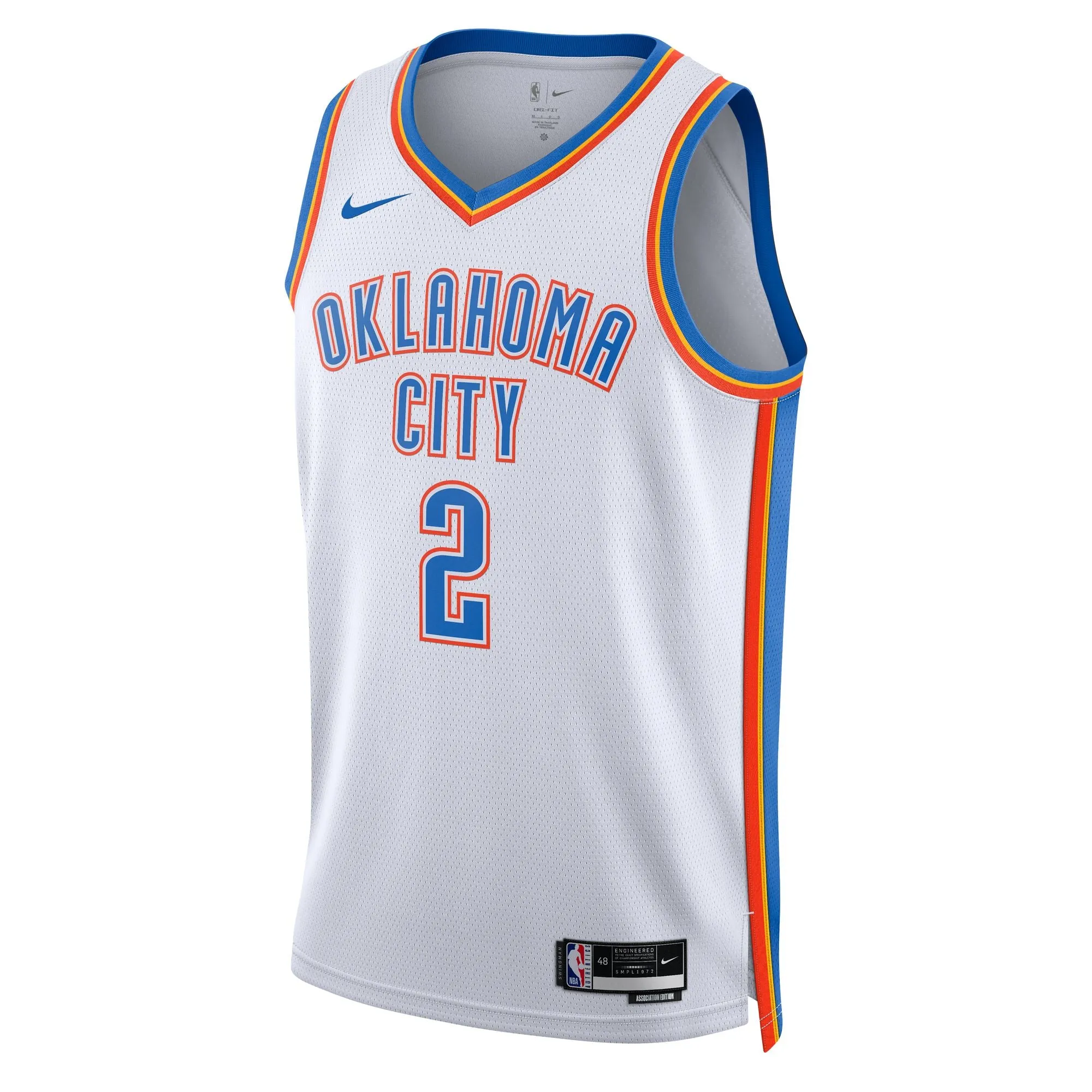 Nike Oklahoma City Thunder Shai Gilgeous-Alexander #2 Association Jersey Breathable Underarm Gussets