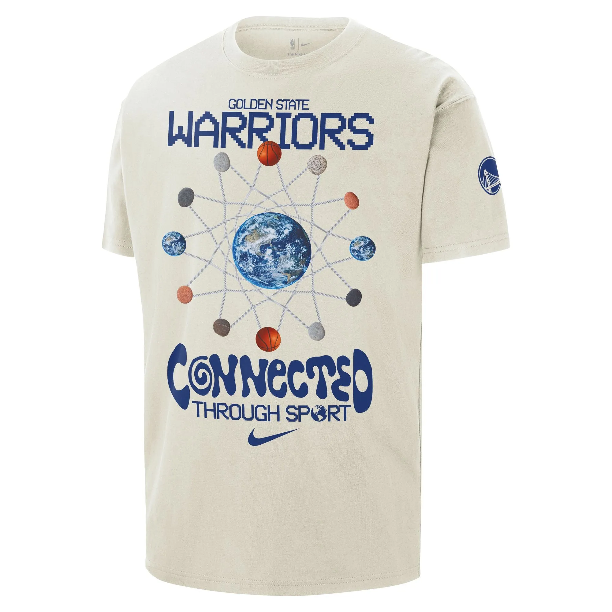 Golden State Warriors Courtside Men's Nike NBA Max90 T-Shirt Adjustable Drop Tail