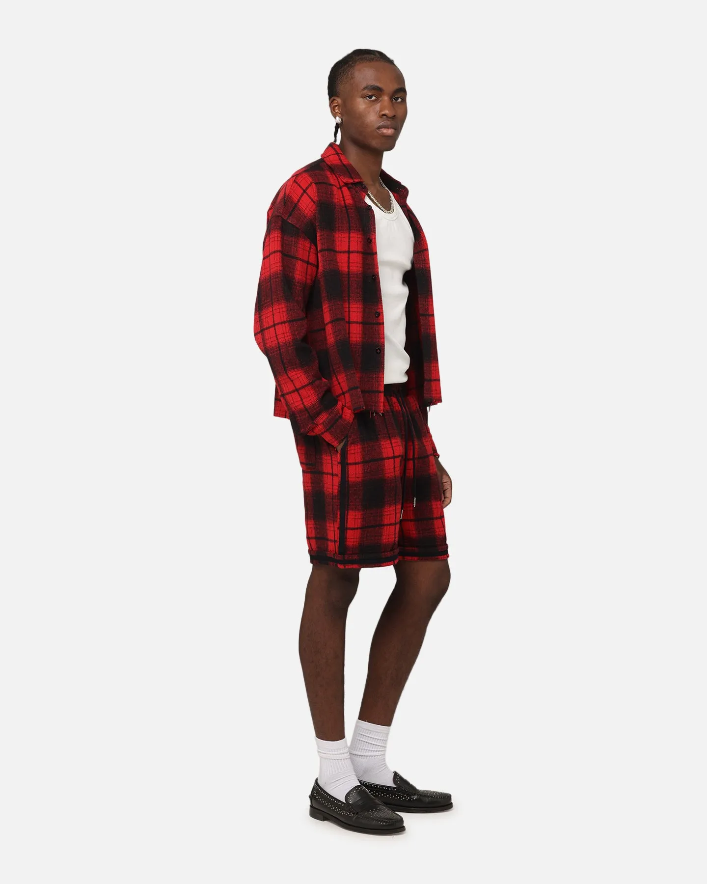 XXIII Plaid Ball Shorts Red Quick Adjust Freedom Movement