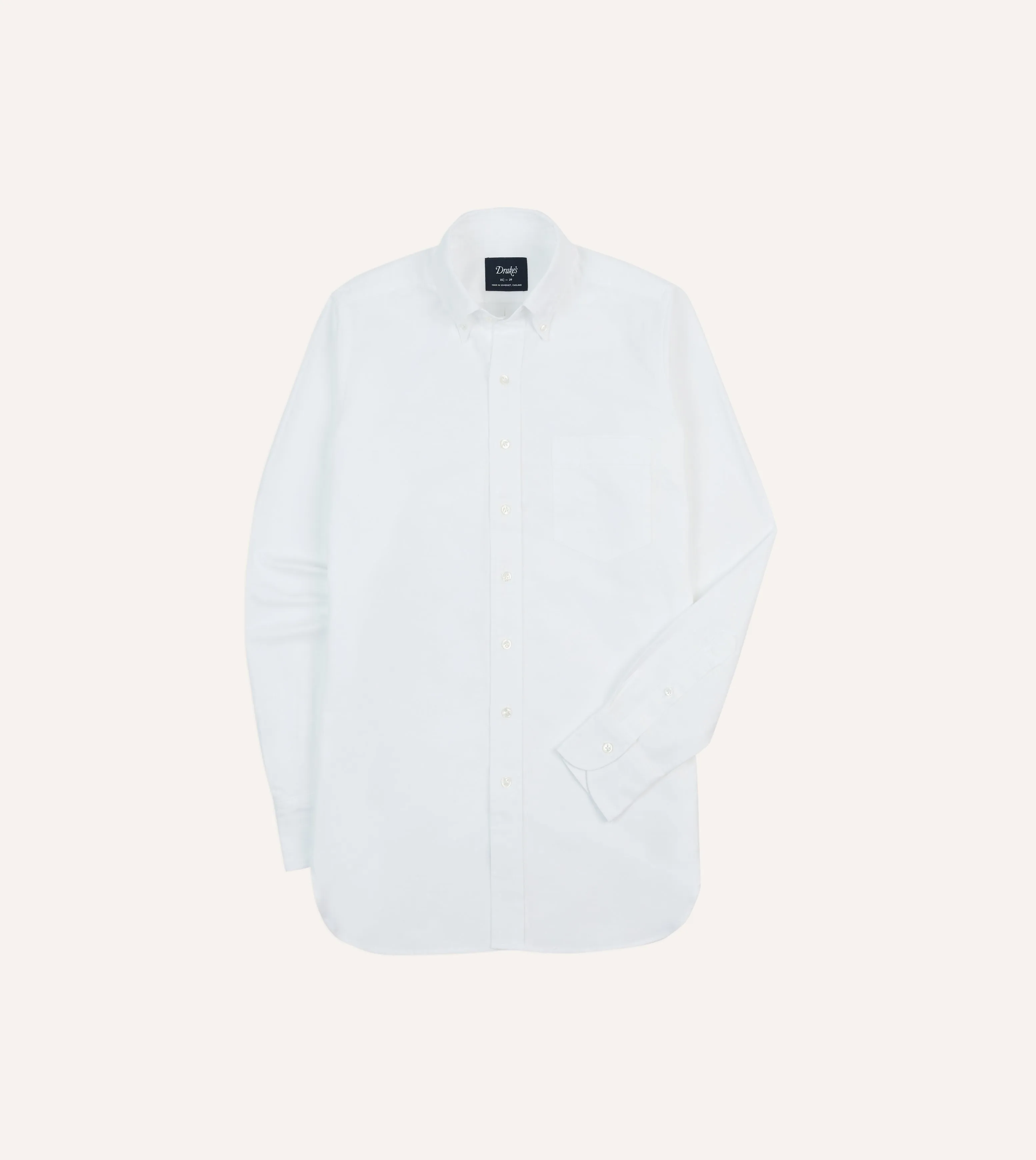 White Oxford Cotton Cloth Button-Down Shirt V neck elegance Minimalistic Wear