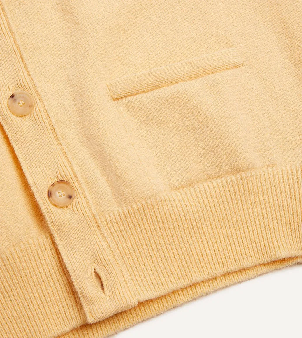 Yellow Lambswool Sleeveless Cardigan SoftTouch Material