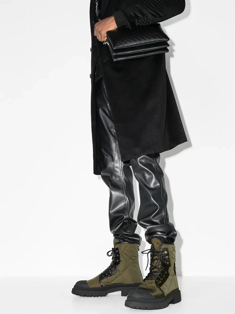 Wear resistant Comfortable Design Ferragamo Logo-Patch Quilted Combat Boots