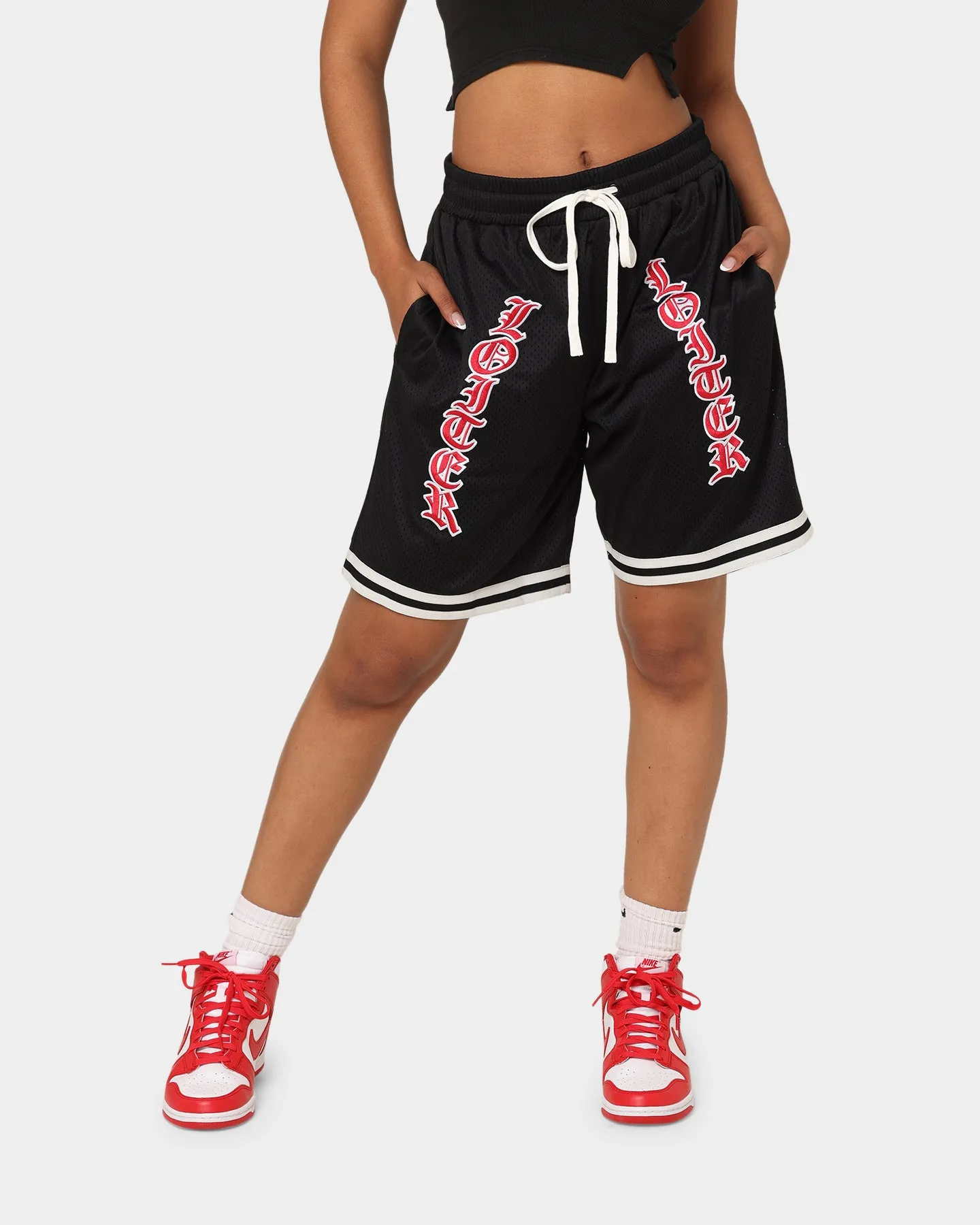 Stretch Layers Loiter Script Ball Shorts Black