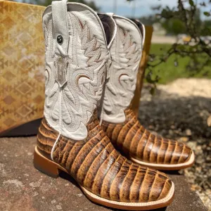 Tanner Mark Men's Imitation Caiman Tail Western Boot in Orix Quick Drying Remote Hiking